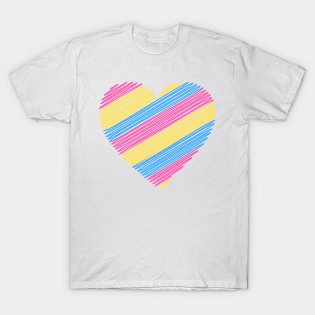 Pansexual flag heart T-Shirt by MarcyRangel